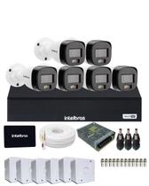 Kit 6 Câmeras Intelbras VHD 3220 B Full Color com Áudio DVR Mhdx 1108-c Com SSD 512gb