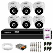 Kit 6 Câmeras Intelbras VHD 3220 Dome Metálica Full HD 1080 DVR MHDX 1108 Intelbras HD 1TB Purple