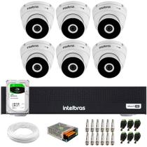 Kit 6 Câmeras Intelbras VHD 3230 D G7 Dome Full HD 1080p Visão Noturna de 30m IP67 + DVR Intelbras MHDX 3108-C 8 Canais + HD 2TB BarraCuda