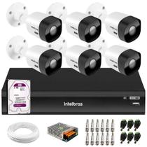 Kit 6 Câmeras Intelbras VHD 3530 B 5MP HDCVI Bullet Visão Noturna 30m IP67 + DVR Intelbras IMHDX 5108 8 Canais + HD 2TB Purple