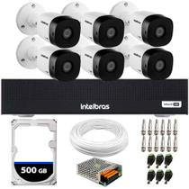 Kit 6 Câmeras Intelbras VHD1230B G7 Multi-HD FULL HD 1080p Visão Noturna 30m Proteção IP67 + DVR MHDX 1008-C 8 Canais + HD 500GB