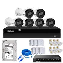 Kit 6 Câmeras Intelbras Vipc 1230 B Poe Nvr Nvd 1408 Hd 2tb Com Switch