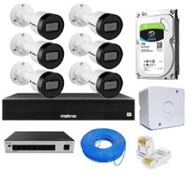 KIT 6 CÂMERAS IP HD INTELBRAS VIPc 1230 B + NVD 1408 COMPLETO