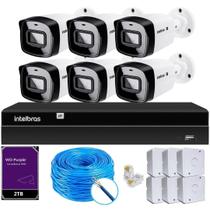 Kit 6 câmeras IP Vipc 1230B Intelbras NVD 1408P HD 2TB Purple