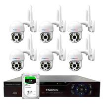 Kit 6 Câmeras Ip Wifi Speed Dome Externa Motorizada Full HD Tudo Forte + DVR Gravador de Vídeo Tudo Forte TFHDX 3304 4 Canais + HD 1TB Barracuda