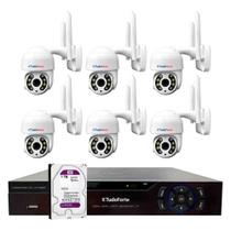 Kit 6 Câmeras Ip Wifi Speed Dome Externa Motorizada Full HD Tudo Forte + DVR Gravador de Vídeo Tudo Forte TFHDX 3304 4 Canais + HD 1TB Purple