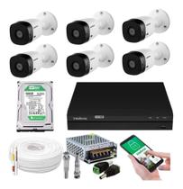Kit 6 Câmeras Multi Hd 1120b Dvr Intelbras 8 Canais Com Hd