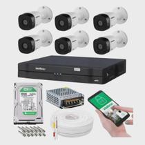 Kit 6 Câmeras Multi Hd 1120b Dvr Intelbras 8 Canais Com Hd