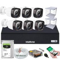 Kit 6 Câmeras Multi Hd Dvr Intelbras 8 Canais Com Hd 1tb +Grade de proteção Completo