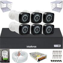 Kit 6 Câmeras Multi Hd Dvr Intelbras 8 Canais Com Hd+Grade de proteção Completo