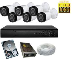 Kit 6 Cameras Segurança 1080 Full Hd 2 Mp Dvr 8 Canais Multi Hd 8ch Alta Resolução c/ Acessórios Kit 6 Cameras Segurança 1080 Full Hd 2 Mp Dvr 8 Canais Multi Hd 8ch Alta Resolução c/ Acessórios