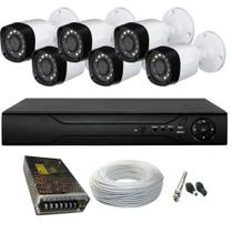 Kit 6 Cameras Segurança 1080P Full Hd 2 Mp Dvr 8 Canais Multi Hd 8ch Alta Resolução