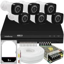Kit 6 cameras seguranca 2 mp Full HD dvr Intelbras 1108 1 tb
