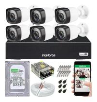 Kit 6 Câmeras Segurança Ahd E Dvr 8 Canais Intelbras C/ Hd