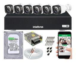 Kit 6 Câmeras Segurança Ahd E Dvr 8 Canais Intelbras Com Hd 500GB