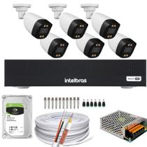 Kit 6 Câmeras Segurança Color Imagem Colorida a Noite 1080p 2.8mm Dvr Intelbras 1tb Kit 6 Câmeras Segurança Color Imagem Colorida a Noite 1080p 2.8mm Dvr Intelbras 1tb