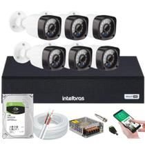 Kit 6 Cameras Segurança Full Hd 1080p Dvr Intelbras Mhdx 8ch c/hd 1tb tera