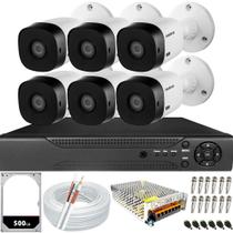 Kit 6 Câmeras Segurança Intelbras Vhd 1220b Full Hd 2mp Dvr 08 Canais Hd 500GB