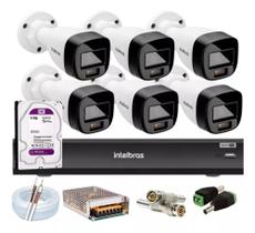 Kit 6 Cameras Segurança Intelbras VHD 3220b+ Microfone Audio Full Color Dvr iMhdx 3008 1TB Purple