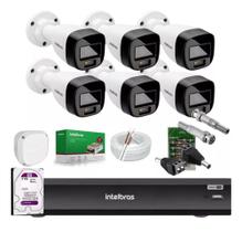 Kit 6 Cameras Segurança Intelbras VHD 3220b+ Microfone Audio Full Color Dvr iMhdx 3008 2TB Purple