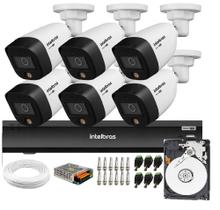 Kit 6 Câmeras Segurança VHD 1220 B Full Color Full HD 1080p + Gravador iMHDX 3008 8 Canais + HD - Intelbras