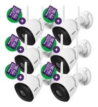 Kit 6 Câmeras Wi-fi Intelbras Im5s Com Cartao 32gb Fullhd