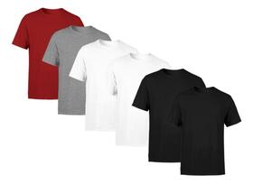 Kit 6 Camiseta Masculina Lisa Camisa 100% Algodão Camiseta Básica Unissex