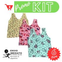 kit 6 CAMISETA REGATA bebê menina menino envio imediato ESTAMPADAS Linha verão