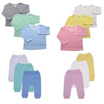 Kit 6 Camisetas Bebe Manga Longa com Mijao Cores Sortidas Kit 6 Camisetas Bebe Manga Longa com Mijao Cores Sortidas