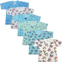 Kit 6 Camisetas de Criança 100% Algodão Meia Manga Little Baby 406