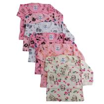 Kit 6 camisetas manga longa bebê 100% algodão 403 p ao g Kit 6 camisetas manga longa bebê 100% algodão 403 p ao g