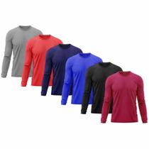 Kit 6 Camisetas Masculina Adulto Proteção Solar UV Manga Longa Segunda Pele Dry Fit