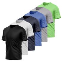 Kit 6 Camisetas Masculina Dry Manga Curta Proteção UV Slim Fit Básica Academia Treino Fitness
