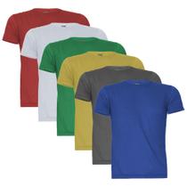 Kit 6 Camisetas Masculina Malha Fria Básica Lisa Gola Careca