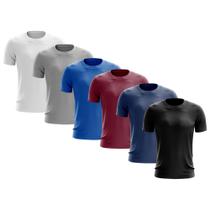 Kit 6 Camisetas Masculina Manga Curta Dry Básica Lisa Proteção Solar UV Térmica Blusa Academia