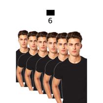 Kit 6 Camisetas Masculinas Slim Básicas Algodão Fio 30.1 Premium Sem Estampa Alta Qualidade