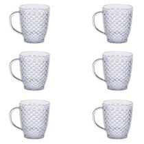 Kit 6 Caneca Chás e Café Luxxor Plástico Cristalino 400 ML 1143 Paramount