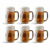 Kit 6 Caneca Chopp Chops Chope Cerveja Vidro Forte Grosso Resistente Bar Restaurante Buteco 430ml
