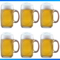 Kit 6 Caneca Chopp De Vidro 350ml Bar Restaurante Cerveja Design Elegante Versátil Prático