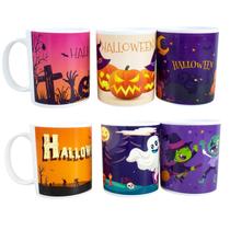 Kit 6 Caneca de Halloween Copo Dia das Bruxas Festa 350ml Kit 6 Caneca de Halloween Copo Dia das Bruxas Festa 350ml