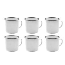 Kit 6 Caneca Esmaltado 6cm Esmaltada Branca 150ml Para Servir Kit 6 Caneca Esmaltado 6cm Esmaltada Branca 150ml Para Servir