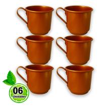 Kit 6 Caneca Moscow Mule Alumínio com Pintura Cor Cobre 370ml Kit 6 Caneca Moscow Mule Alumínio com Pintura Cor Cobre 370ml