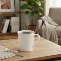 Kit 6 Caneca Porcelana 290Ml 1 Linha Branco Leite Café Chá