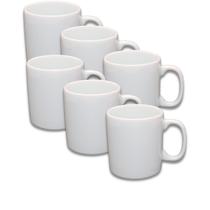Kit 6 Caneca Porcelana Branca Lisa 250 ml Para Café Capuccino Pingado - Apta para Decalque Personalização