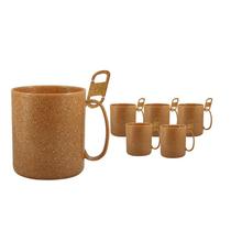 Kit 6 Caneca Redonda Clipe Fibra Madeira Green 400Ml