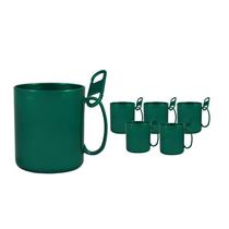 Kit 6 Caneca Redonda Clipe Verde 400Ml Plástico