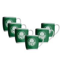 Kit 6 Caneca Time De Porcelana Palmeiras Verdão Oficial 360ml