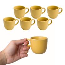 Kit 6 Caneca Xicara De Cerâmica De 100ml Para Café Chá