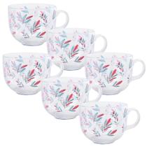 Kit 6 Caneca Xícara Jumbo Sopa Caldo Cereal Vidro 470ml - DOLCE HOME