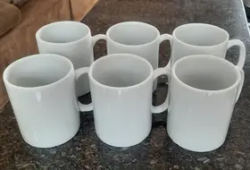 Kit 6 canecas 300ml - Porcelana branca Kit 6 canecas 300ml - Porcelana branca